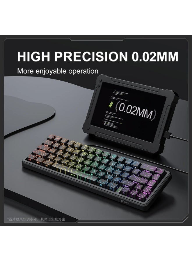 onikuma G67 HE RGB Magnetic Gaming Keyboard with Adjustable Actuation, Hall Effect Keyboard with 0.125ms Latency, 8K Polling Rate, 67-Key, Hot-Swappable, RGB, Customizable Keys - Image 3